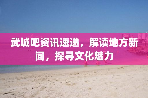 武城吧資訊速遞，解讀地方新聞，探尋文化魅力