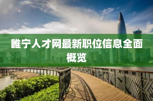睢寧人才網最新職位信息全面概覽