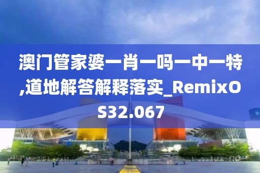 澳門管家婆一肖一嗎一中一特,道地解答解釋落實_RemixOS32.067