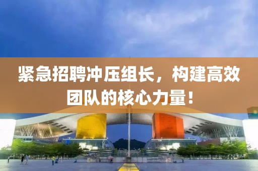緊急招聘沖壓組長，構建高效團隊的核心力量！
