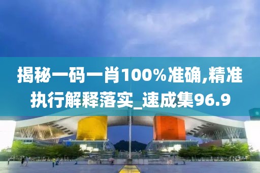 揭秘一碼一肖100%準確,精準執行解釋落實_速成集96.9