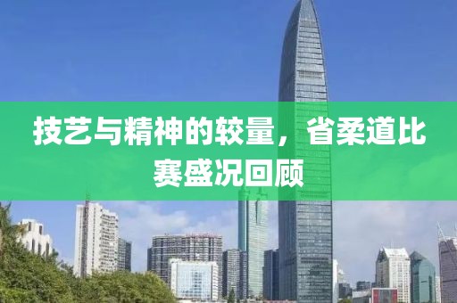 技藝與精神的較量，省柔道比賽盛況回顧