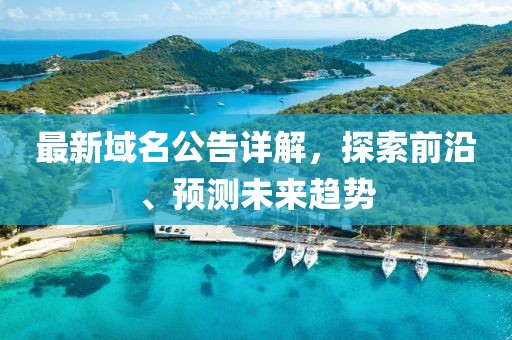 最新域名公告詳解，探索前沿、預(yù)測(cè)未來趨勢(shì)