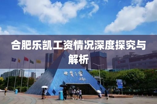 合肥樂凱工資情況深度探究與解析