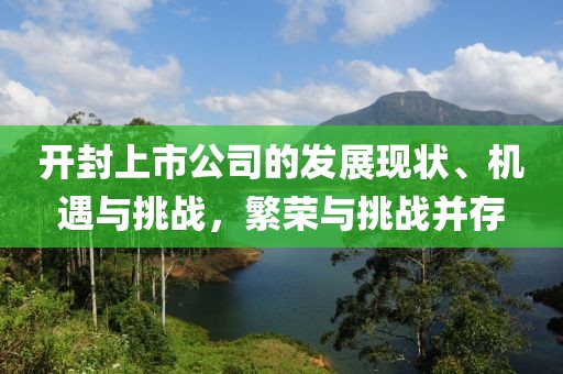 開封上市公司的發展現狀、機遇與挑戰，繁榮與挑戰并存