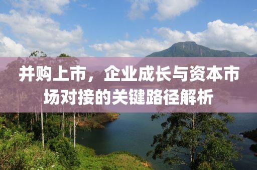 并購上市，企業成長與資本市場對接的關鍵路徑解析
