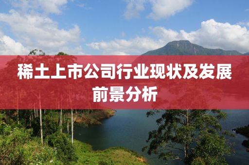 稀土上市公司行業(yè)現(xiàn)狀及發(fā)展前景分析