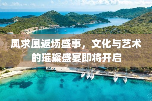 鳳求凰返場盛事，文化與藝術的璀璨盛宴即將開啟