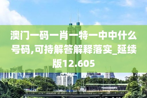 澳門一碼一肖一特一中中什么號碼,可持解答解釋落實_延續版12.605