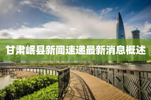 甘肅岷縣新聞速遞最新消息概述