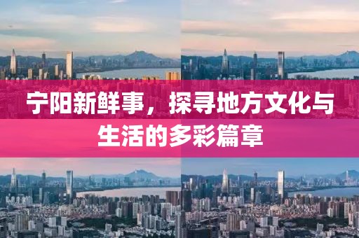 寧陽新鮮事，探尋地方文化與生活的多彩篇章