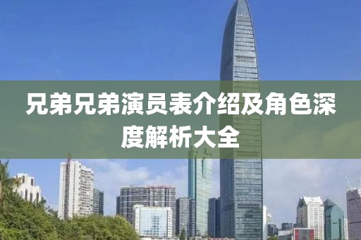 兄弟兄弟演員表介紹及角色深度解析大全