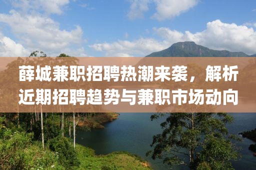 薛城兼職招聘熱潮來(lái)襲，解析近期招聘趨勢(shì)與兼職市場(chǎng)動(dòng)向