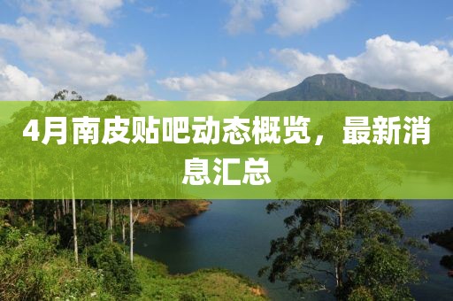 4月南皮貼吧動態概覽，最新消息匯總