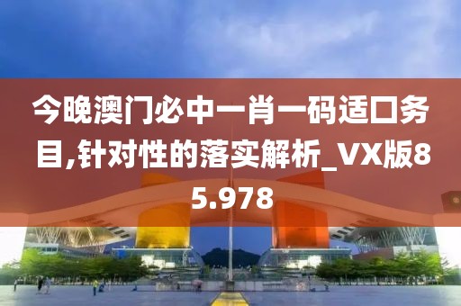 今晚澳門必中一肖一碼適囗務(wù)目,針對(duì)性的落實(shí)解析_VX版85.978