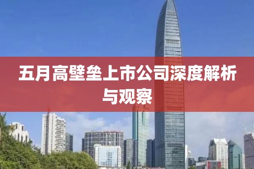 五月高壁壘上市公司深度解析與觀察