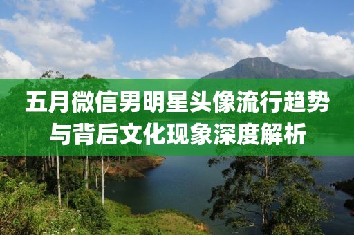 五月微信男明星頭像流行趨勢與背后文化現(xiàn)象深度解析