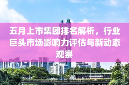 五月上市集團排名解析，行業(yè)巨頭市場影響力評估與新動態(tài)觀察