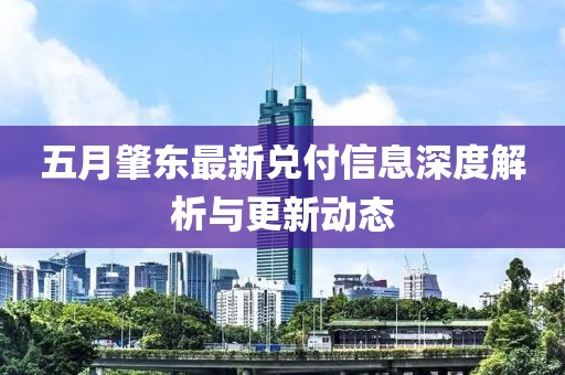 五月肇東最新兌付信息深度解析與更新動態