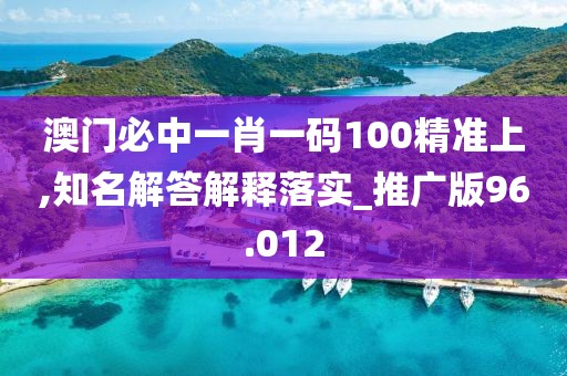 澳門必中一肖一碼100精準上,知名解答解釋落實_推廣版96.012
