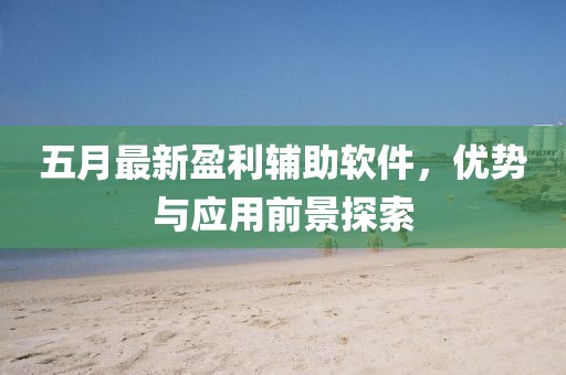 五月最新盈利輔助軟件，優(yōu)勢與應用前景探索