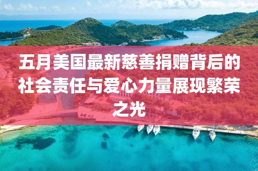 五月美國最新慈善捐贈背后的社會責任與愛心力量展現繁榮之光