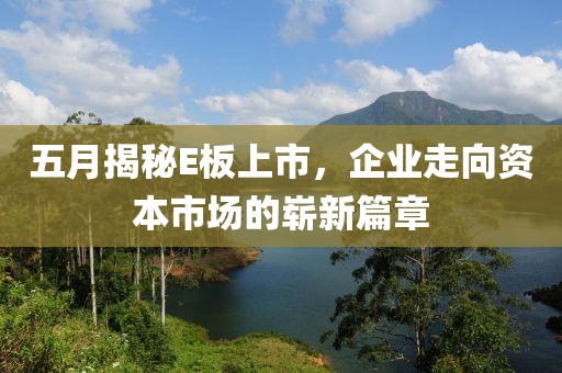 五月揭秘E板上市，企業(yè)走向資本市場(chǎng)的嶄新篇章