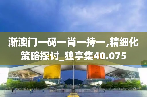 漸澳門一碼一肖一持一,精細(xì)化策略探討_獨(dú)享集40.075