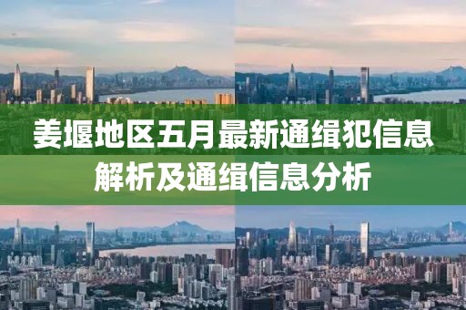 姜堰地區(qū)五月最新通緝犯信息解析及通緝信息分析