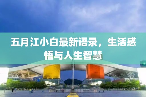 五月江小白最新語錄，生活感悟與人生智慧