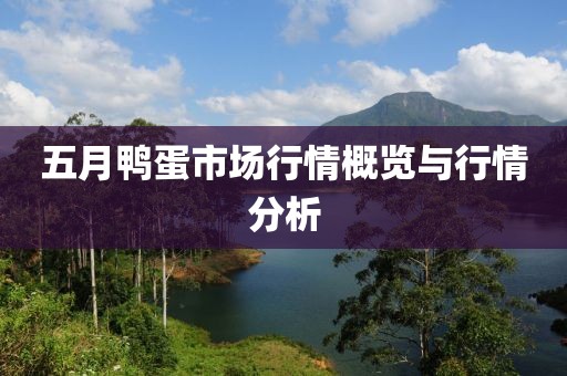 五月鴨蛋市場行情概覽與行情分析