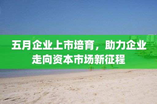 五月企業(yè)上市培育，助力企業(yè)走向資本市場新征程