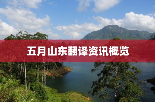 五月山東翻譯資訊概覽