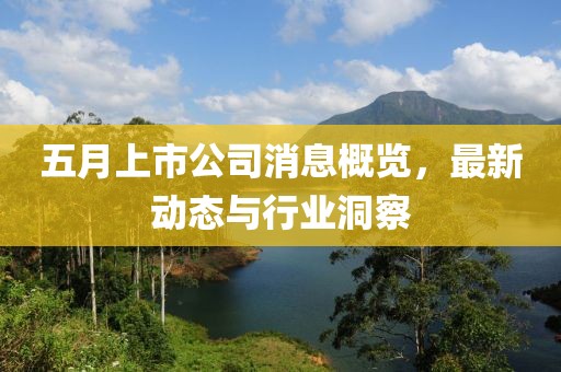 五月上市公司消息概覽，最新動態與行業洞察