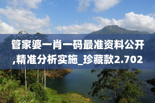 管家婆一肖一碼最準資料公開,精準分析實施_珍藏款2.702