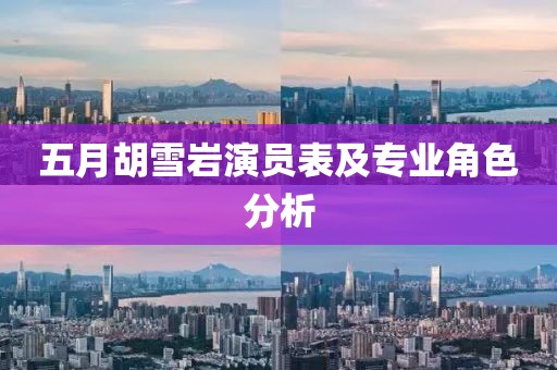 五月胡雪巖演員表及專業角色分析