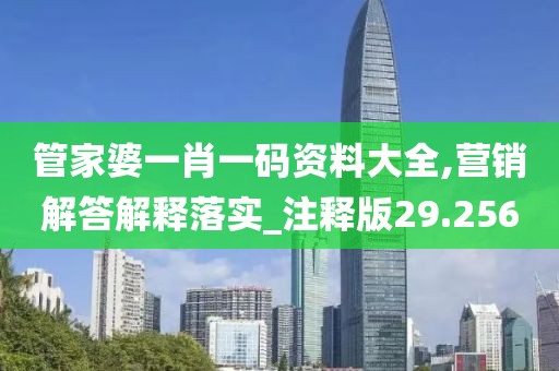 管家婆一肖一碼資料大全,營銷解答解釋落實(shí)_注釋版29.256