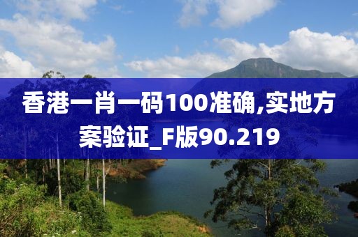 香港一肖一碼100準確,實地方案驗證_F版90.219