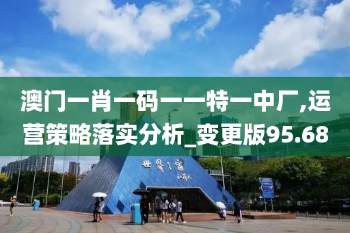 澳門一肖一碼一一特一中廠,運營策略落實分析_變更版95.68