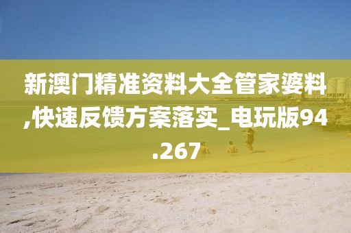 新澳門精準資料大全管家婆料,快速反饋方案落實_電玩版94.267