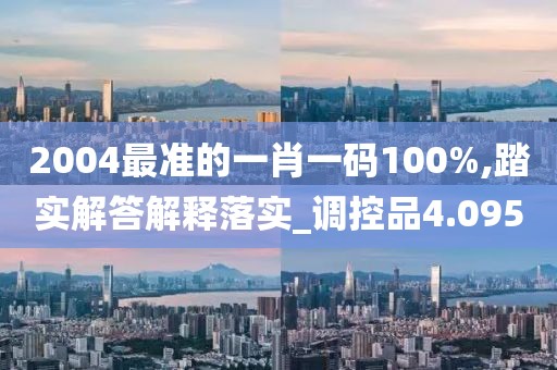 2004最準的一肖一碼100%,踏實解答解釋落實_調控品4.095