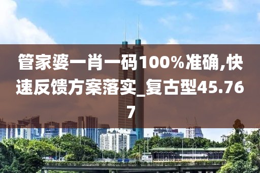 管家婆一肖一碼100%準(zhǔn)確,快速反饋方案落實(shí)_復(fù)古型45.767