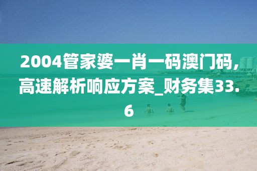 2004管家婆一肖一碼澳門碼,高速解析響應(yīng)方案_財務(wù)集33.6
