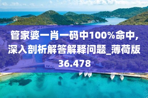 管家婆一肖一碼中100%命中,深入剖析解答解釋問題_薄荷版36.478