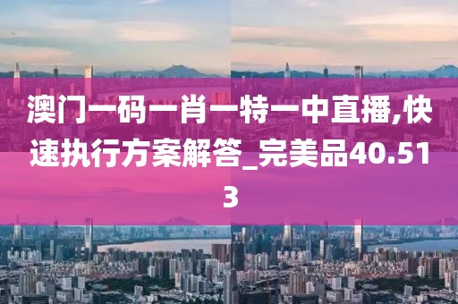 澳門一碼一肖一特一中直播,快速執行方案解答_完美品40.513