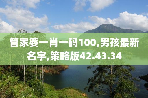 管家婆一肖一碼100,男孩最新名字,策略版42.43.34