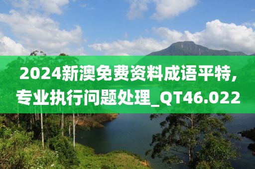 2024新澳免費資料成語平特,專業執行問題處理_QT46.022