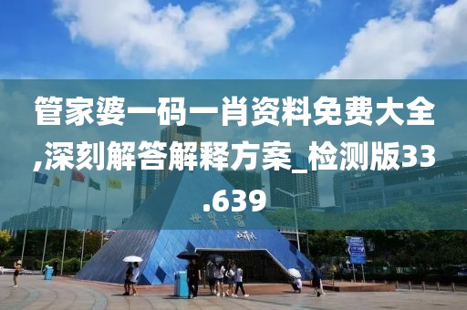 管家婆一碼一肖資料免費大全,深刻解答解釋方案_檢測版33.639