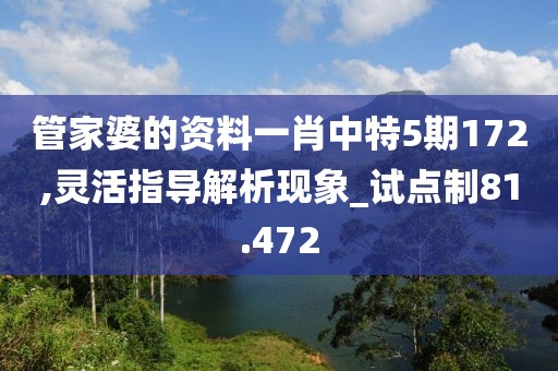 管家婆的資料一肖中特5期172,靈活指導解析現象_試點制81.472