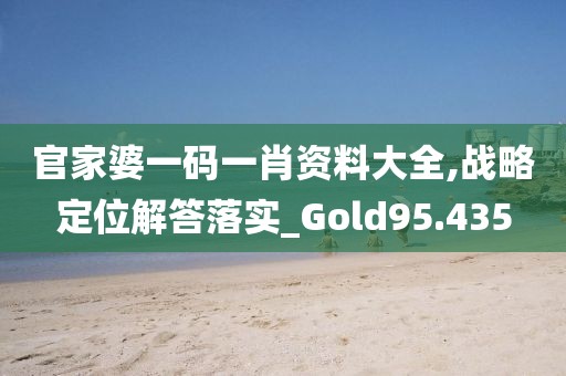 官家婆一碼一肖資料大全,戰(zhàn)略定位解答落實(shí)_Gold95.435